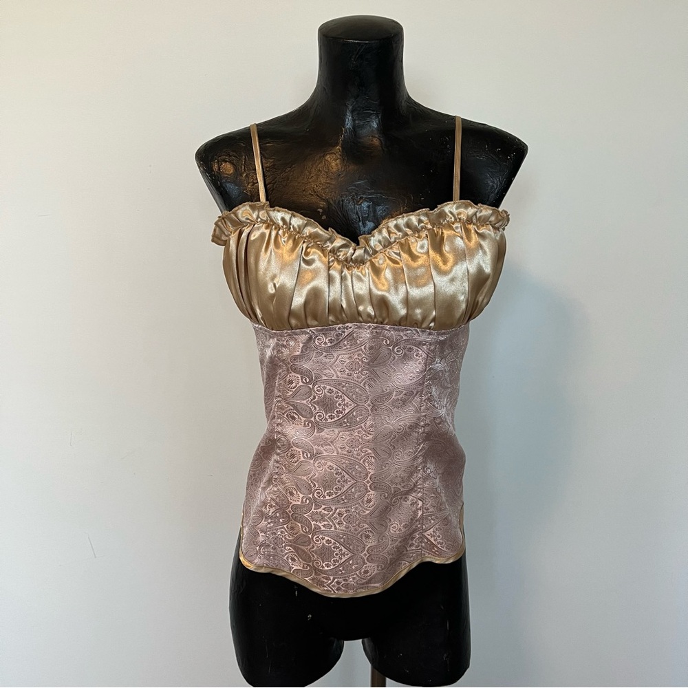 Fancy gold and pink corset tank top